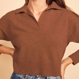 Reformation Cashmere Polo Sweater